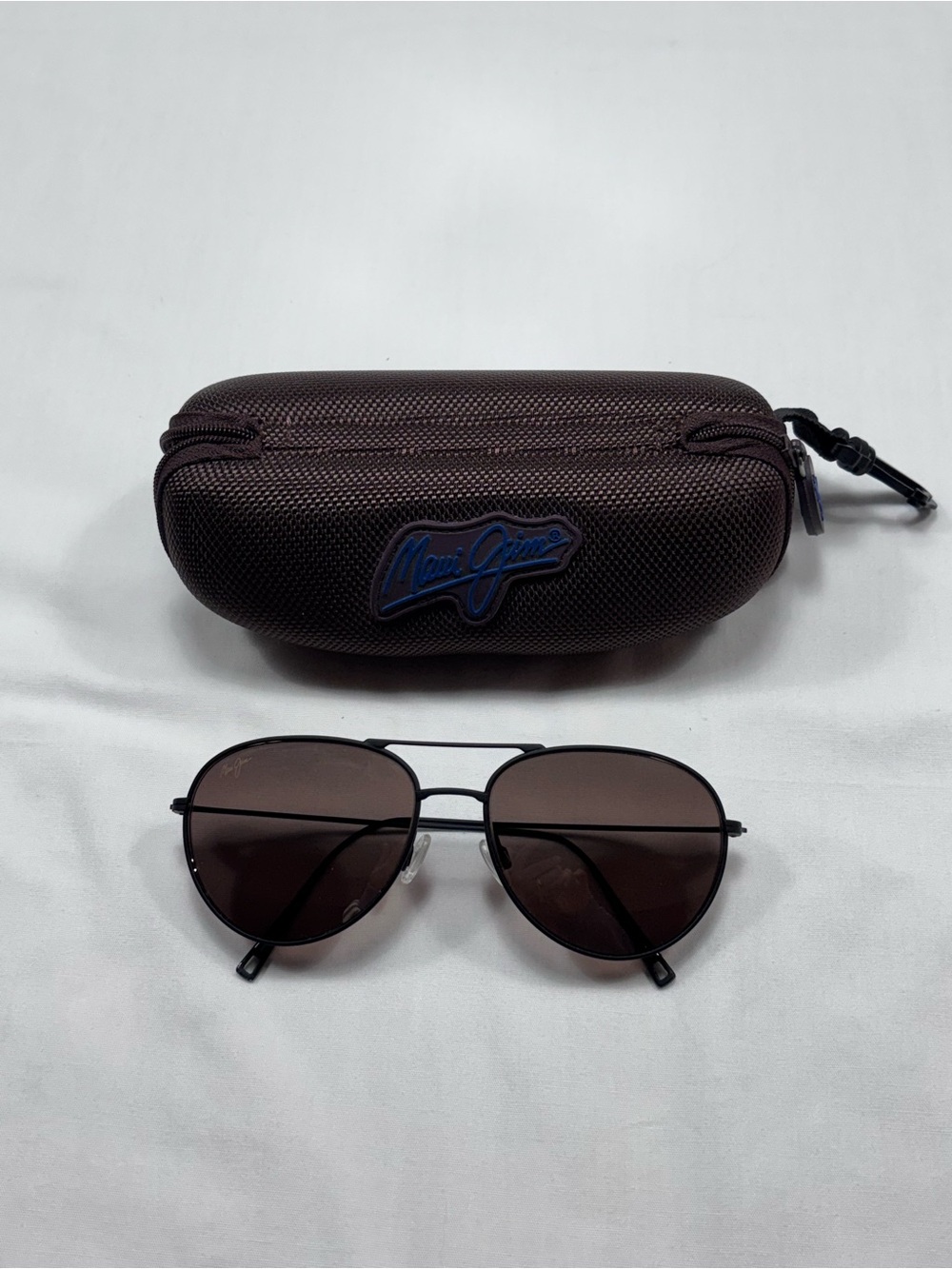 Maui Jim Titanium Aviator Sunglasses With Case